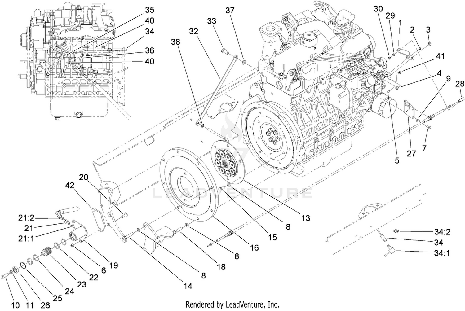 Flywheel and Throttle Assembly