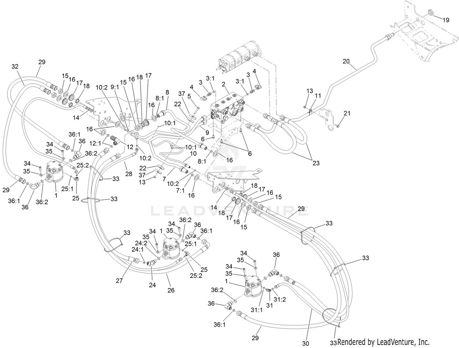 Front Deck Hydraulic Assembly