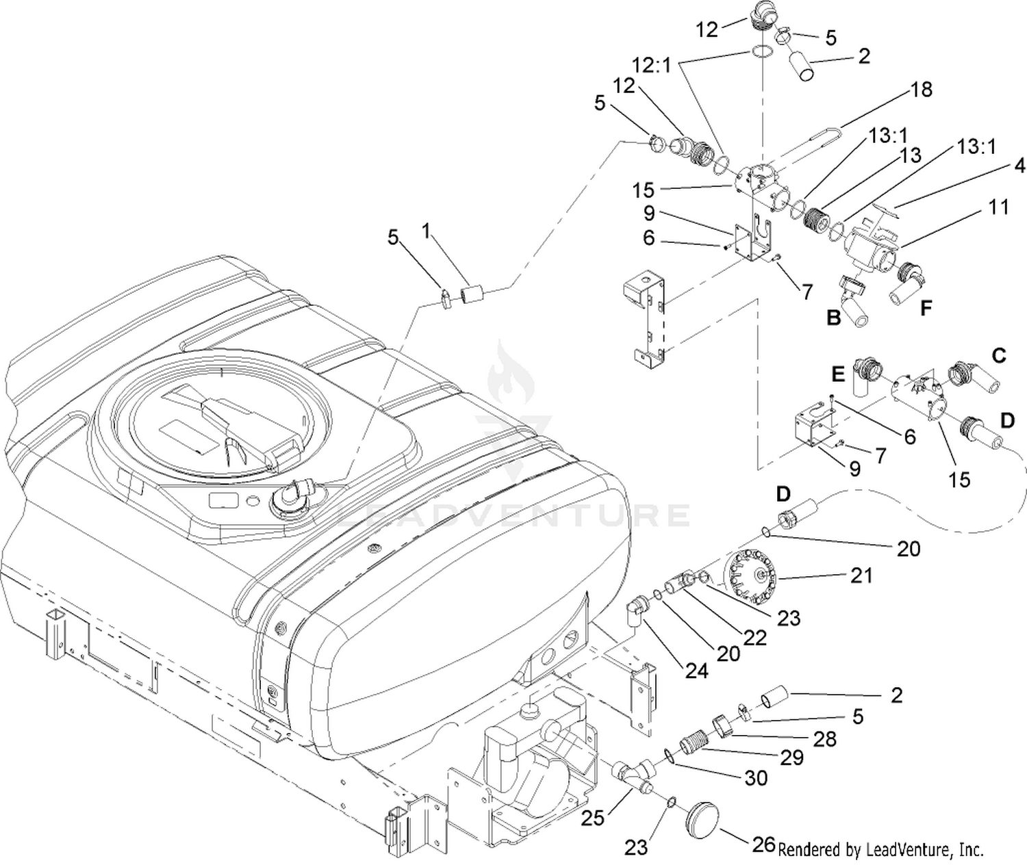 Upper Sprayer Components Assembly