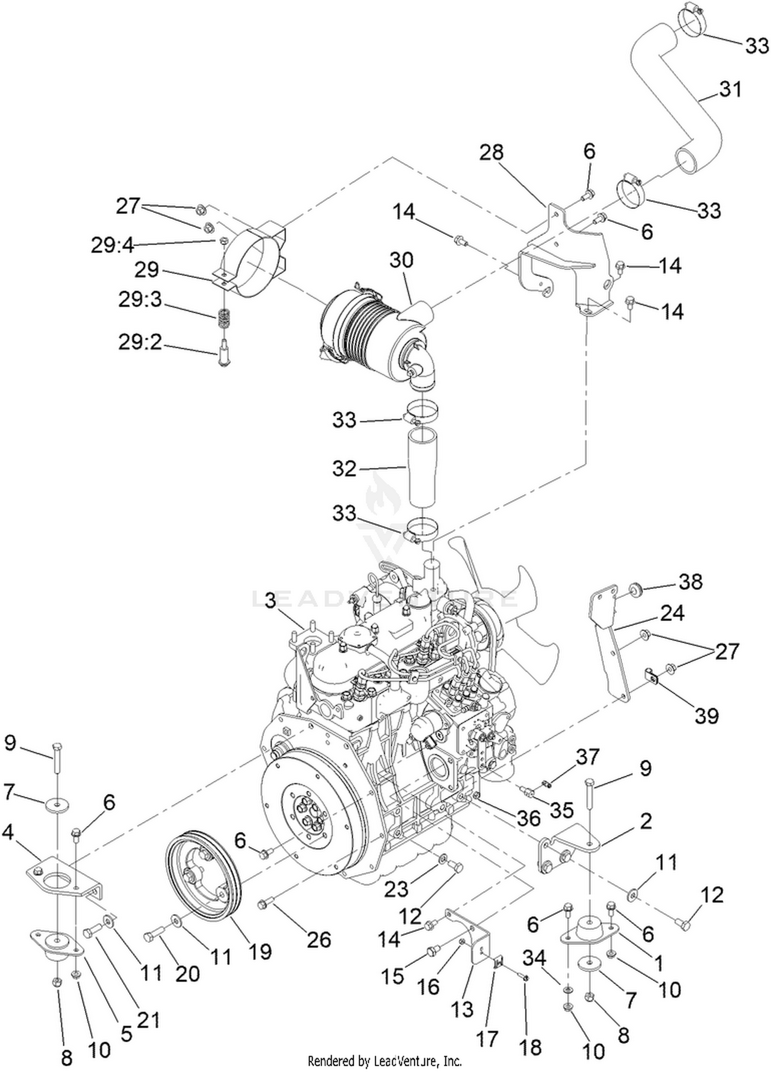 Engine and Air Cleaner Assembly