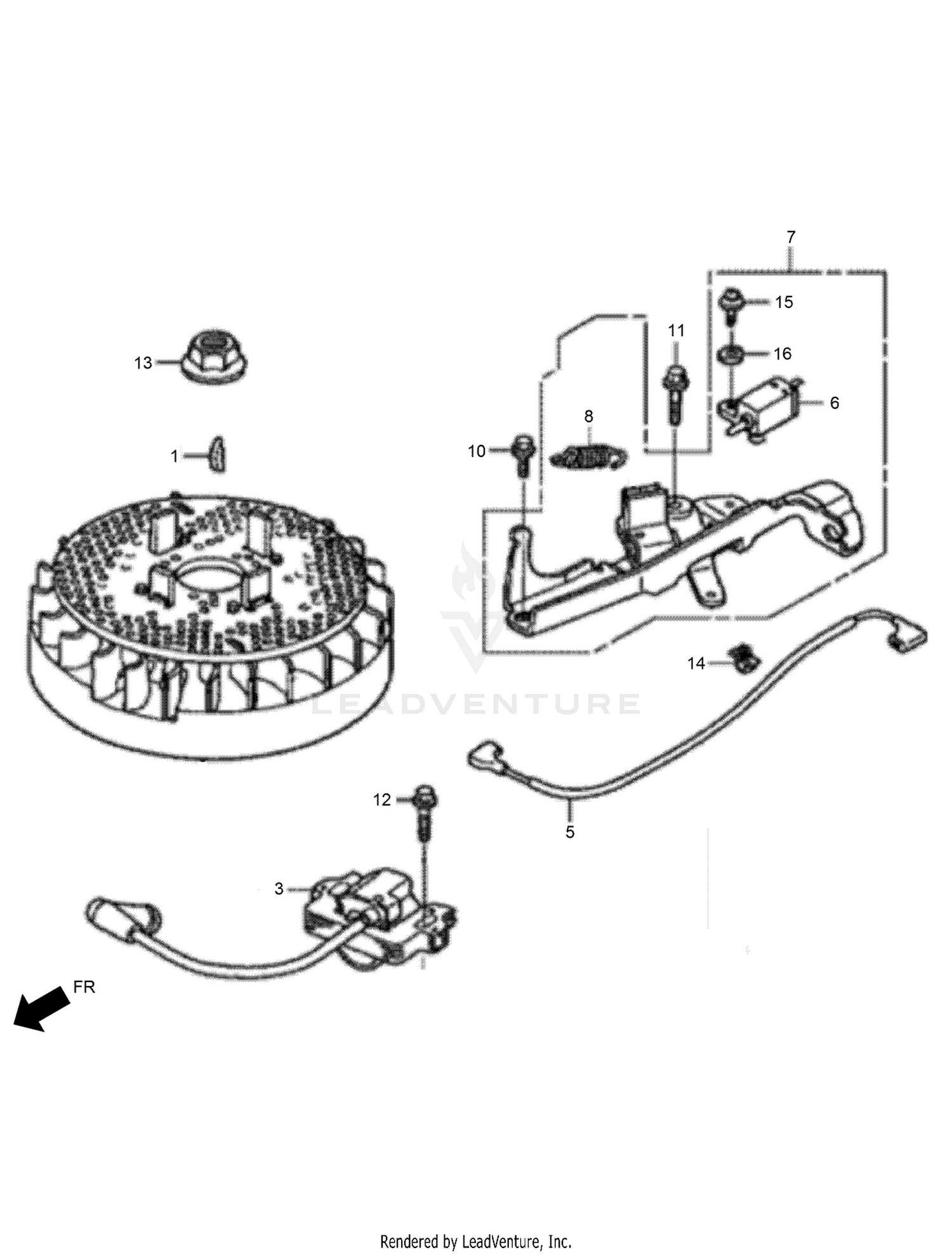 Flywheel and Ignition Coil Assembly
