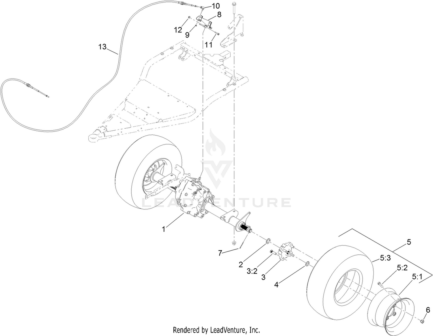 Rear Wheel and Transaxle Assembly