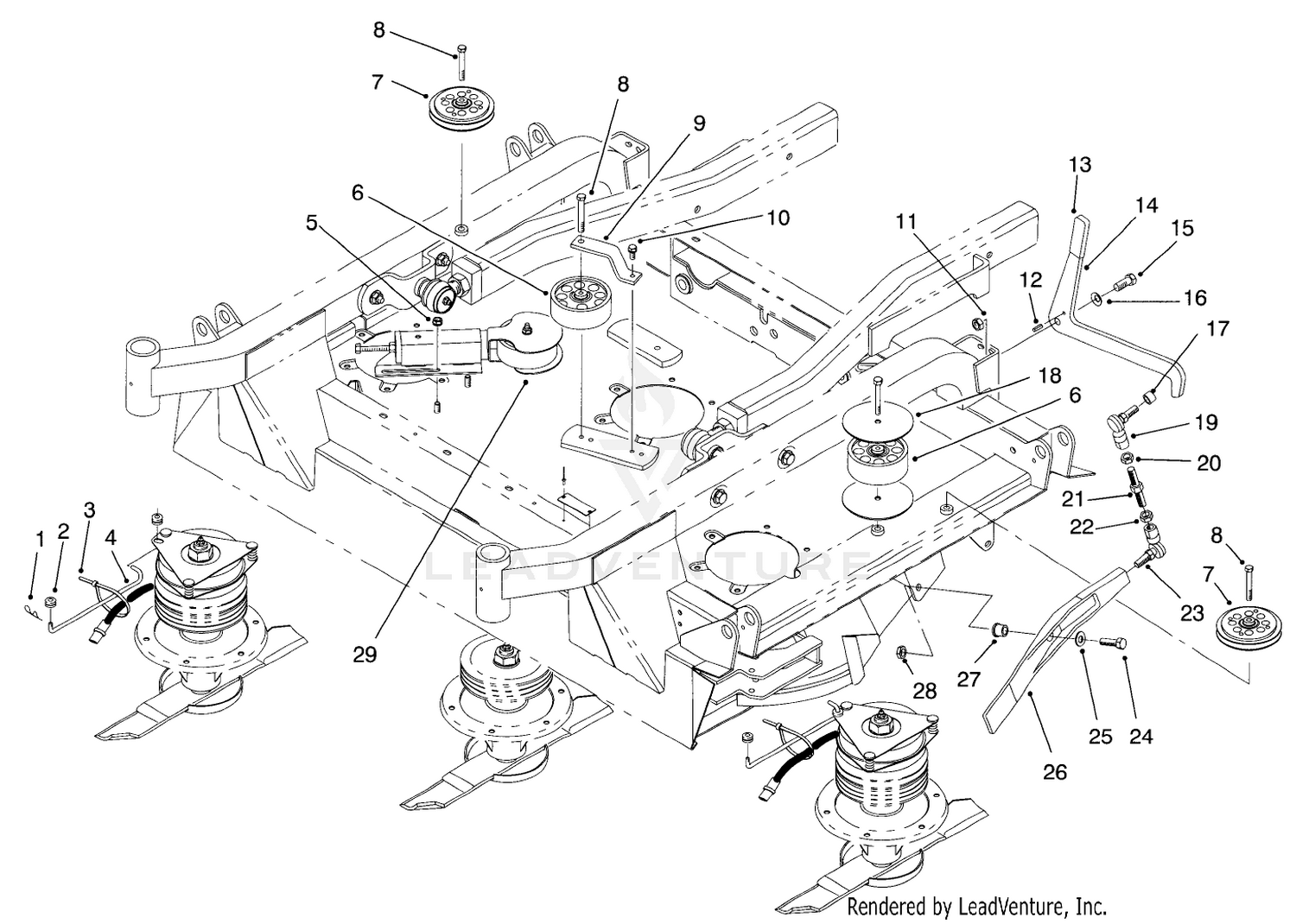 Center Deck Pulley Assemblies