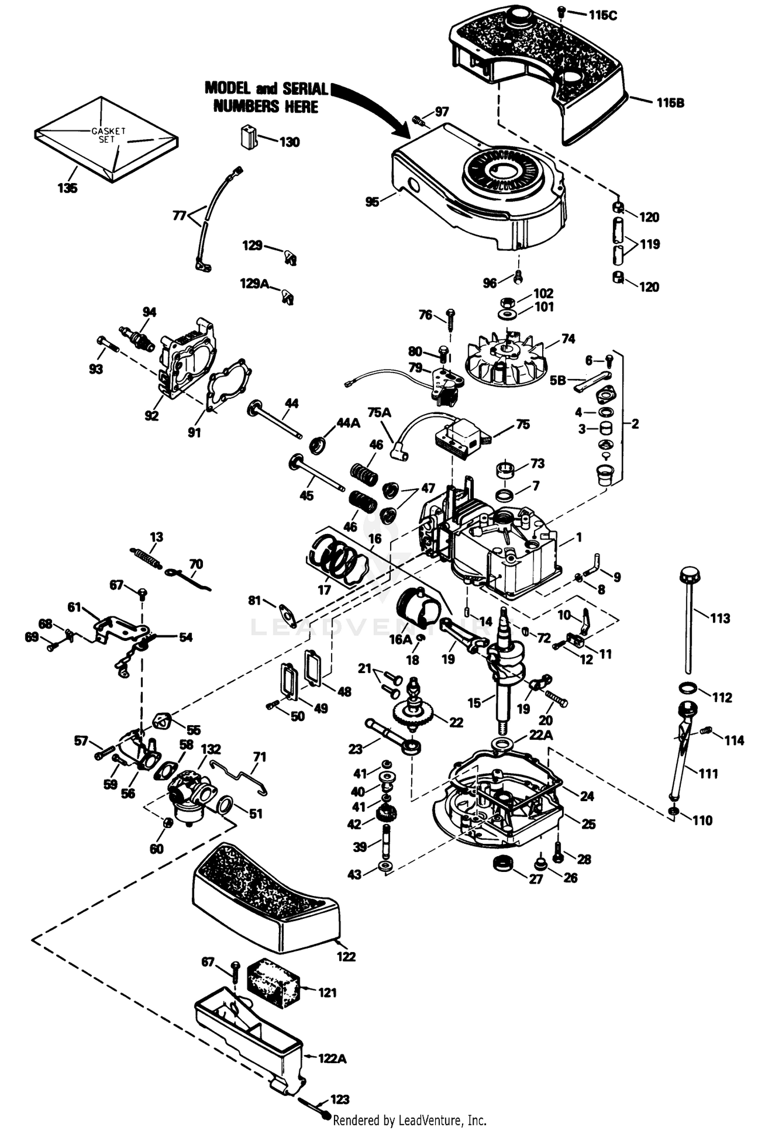 Engine Model No. Tnt 100-10104f