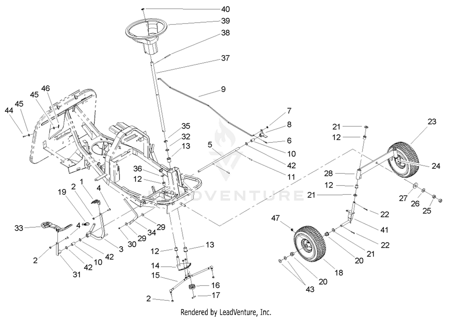 Front Axle and Steering Assembly