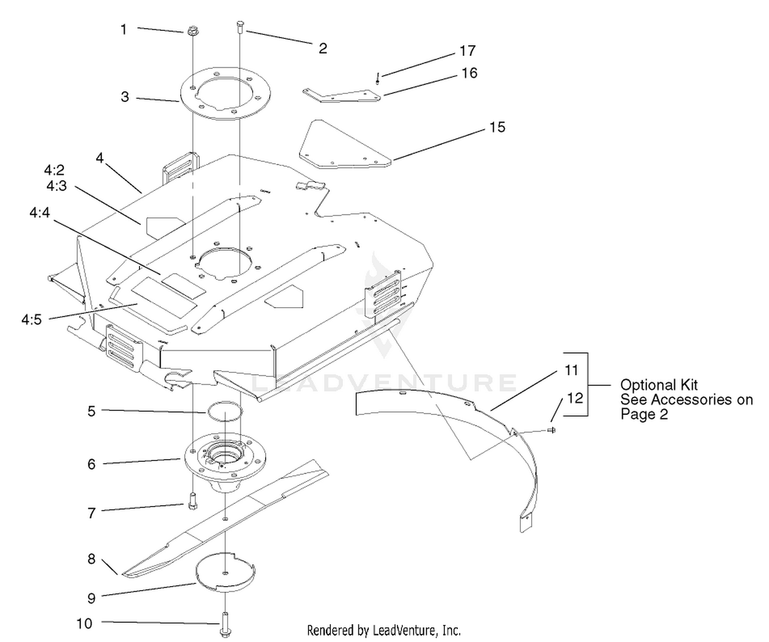 Housing and Blade Assembly 27in Rotary Cutting Unit