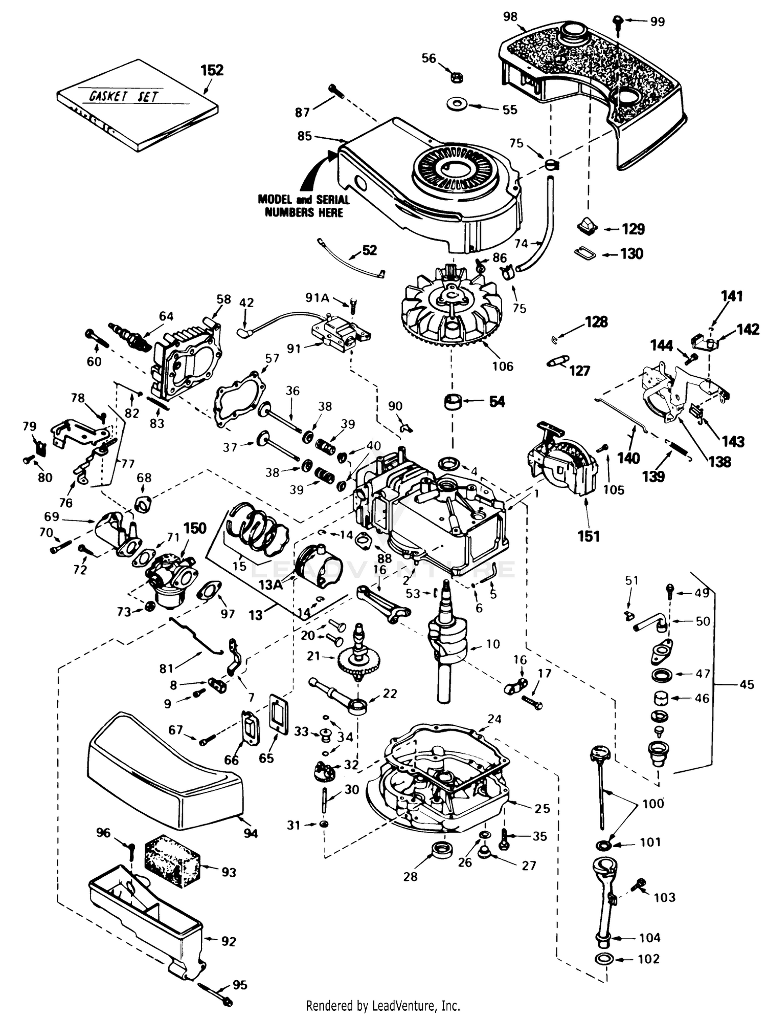 Engine Tecumseh Model Tnt100-10085e