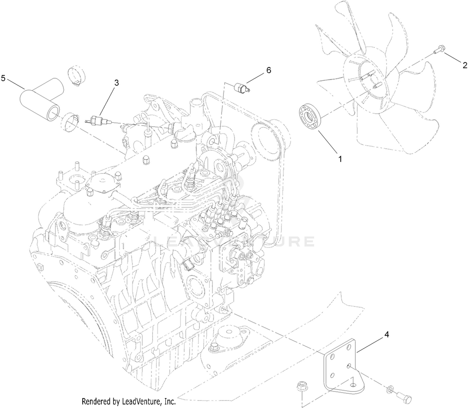 Fan Spacer and Thermoswitch Assembly