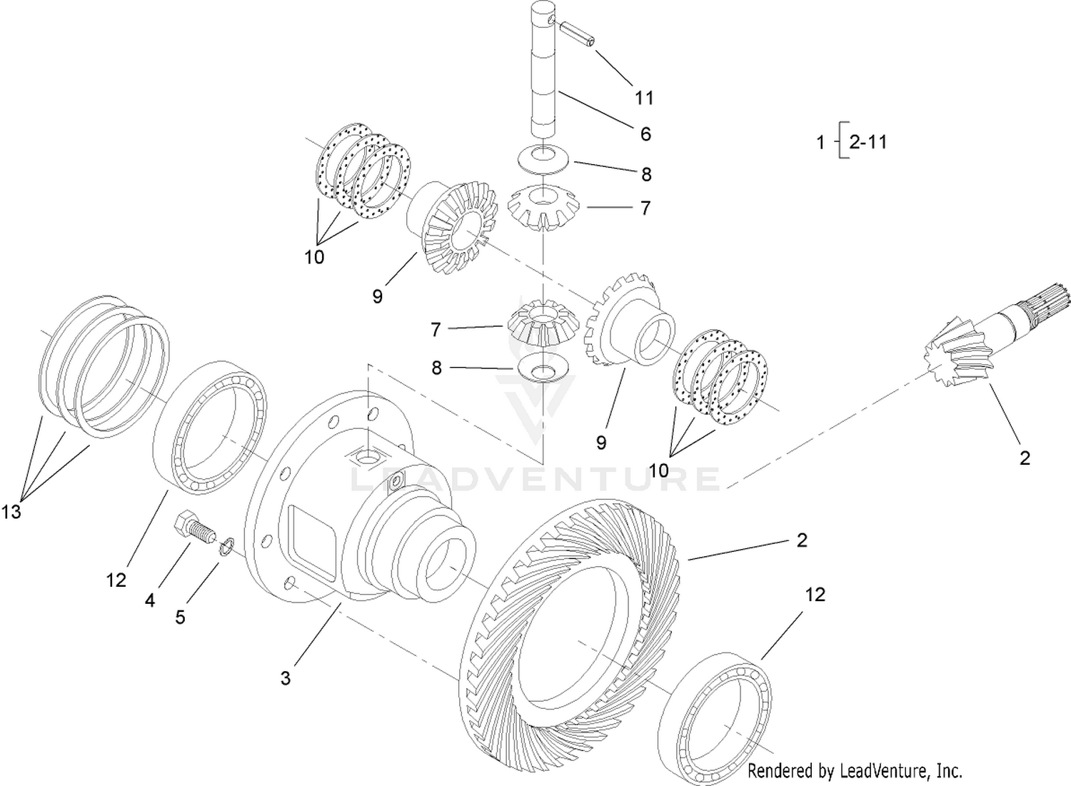 Differential Assembly  Rear Axle Assembly No. 110-4750