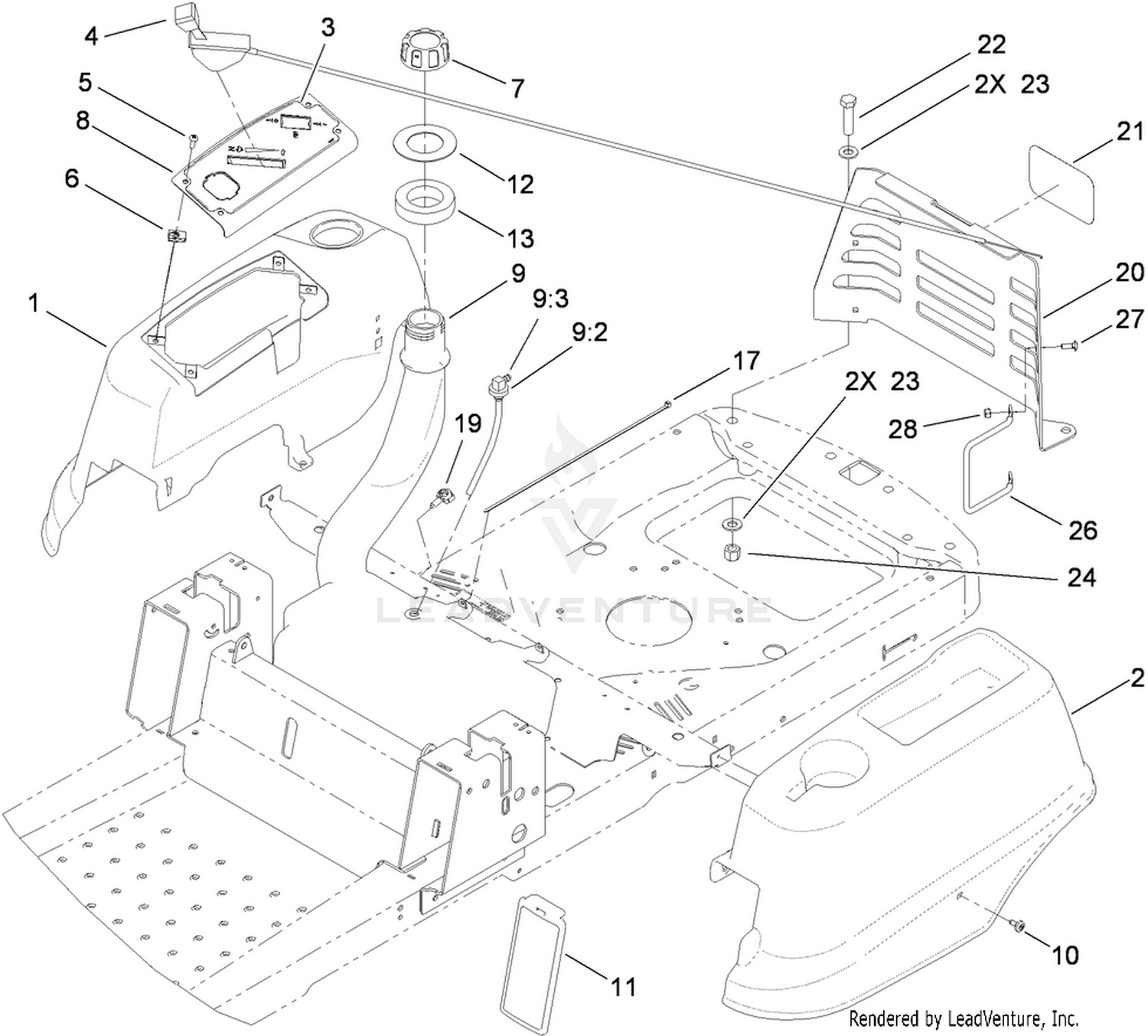 Styling and Fuel System Assembly