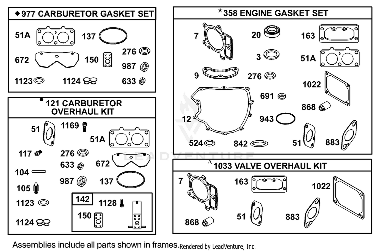 Carburetor Overhaul Kit Assembly  Briggs and Stratton  406777-0157-E1