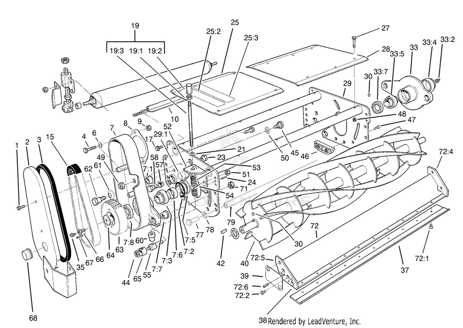Right Hand and Center Cutting Unit Assembly