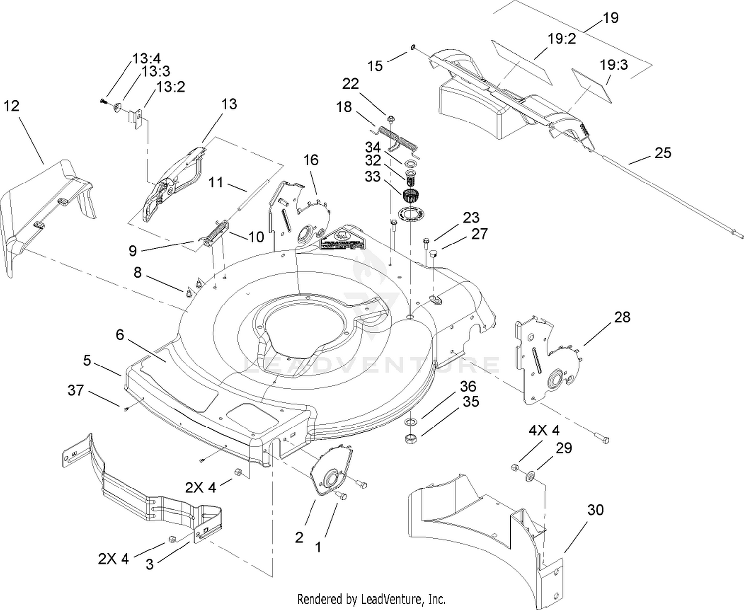 Deck, Side Chute and Rear Door Assembly