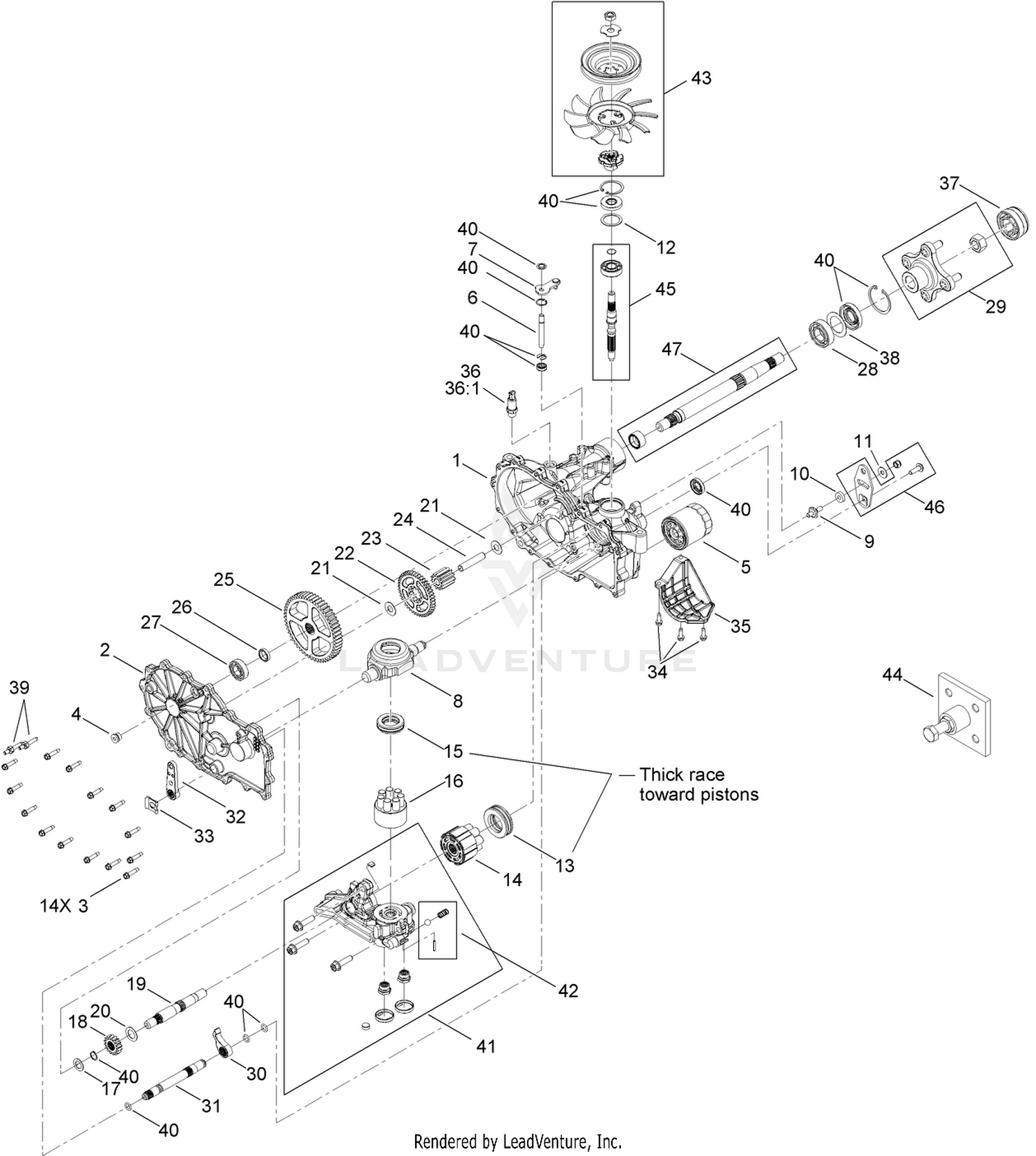 Right Hand Hydro Transaxle Assembly No. 119-3361