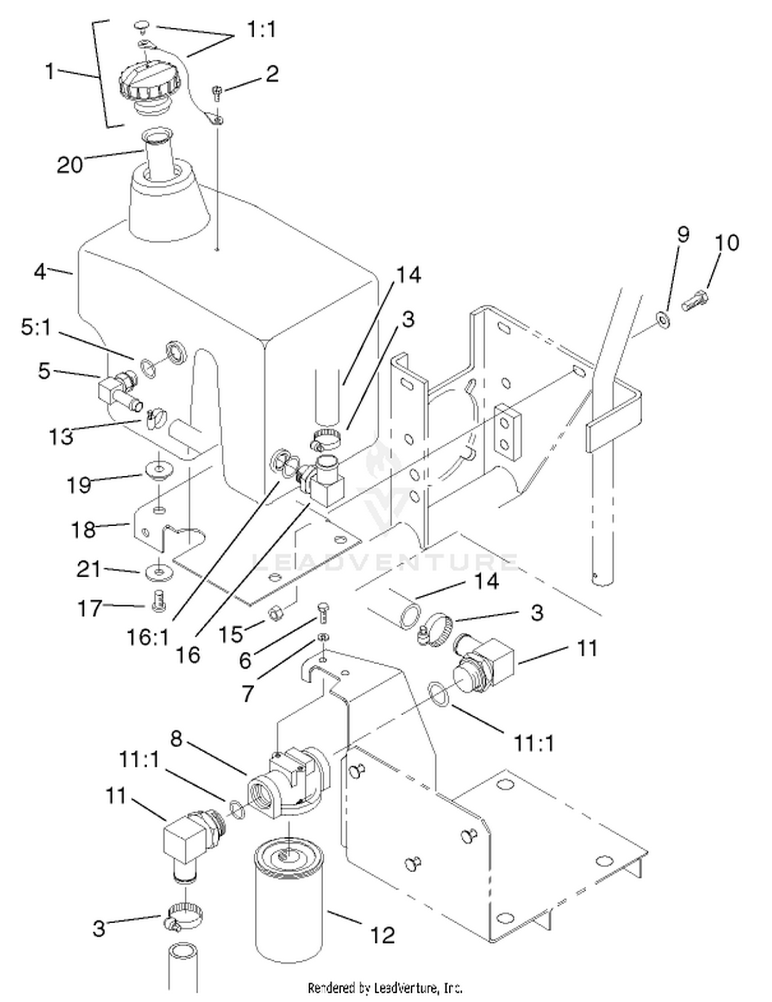 Hydraulic Oil Reservoir and Filter Assembly