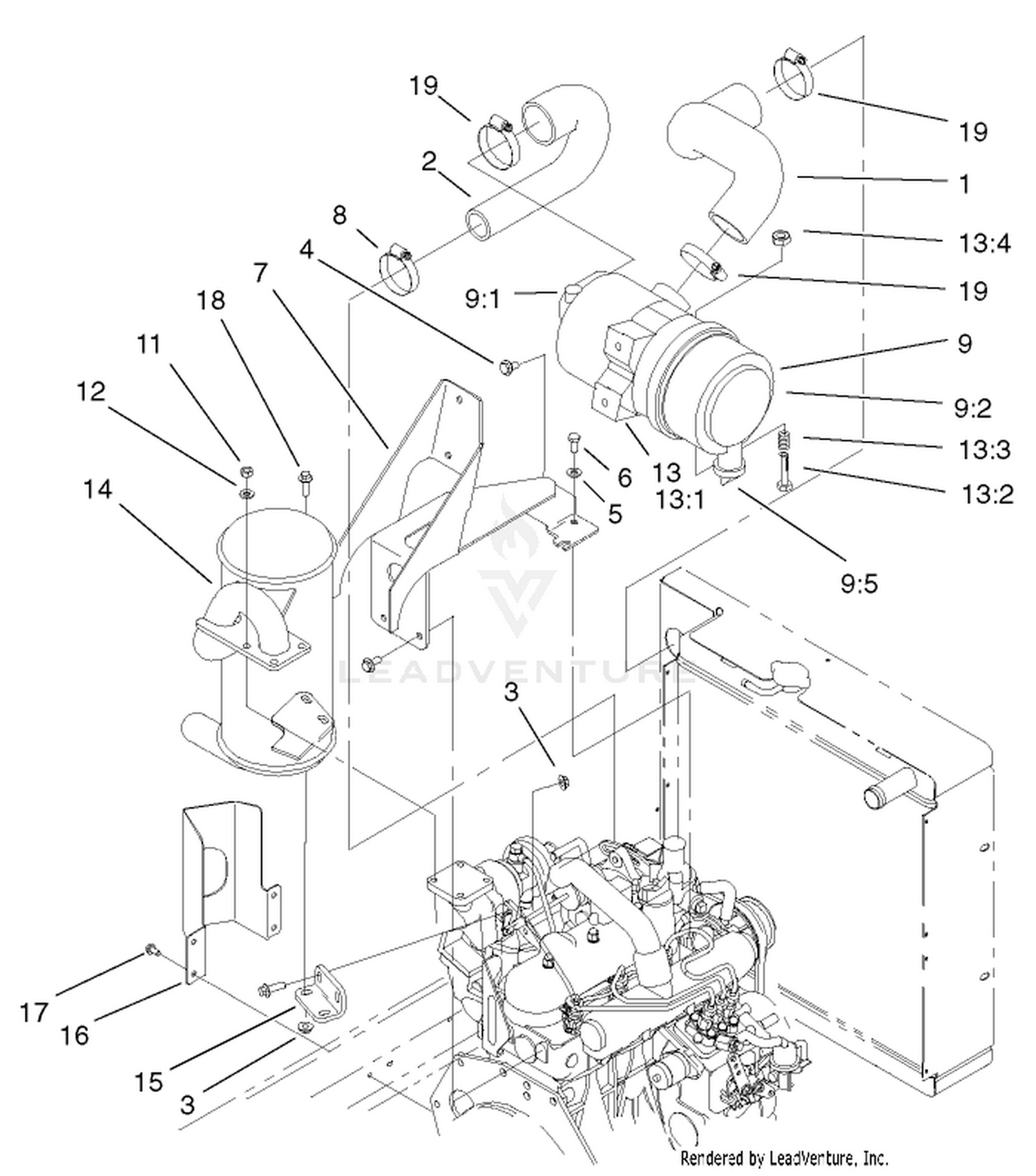 Air Cleaner and Muffler Assembly