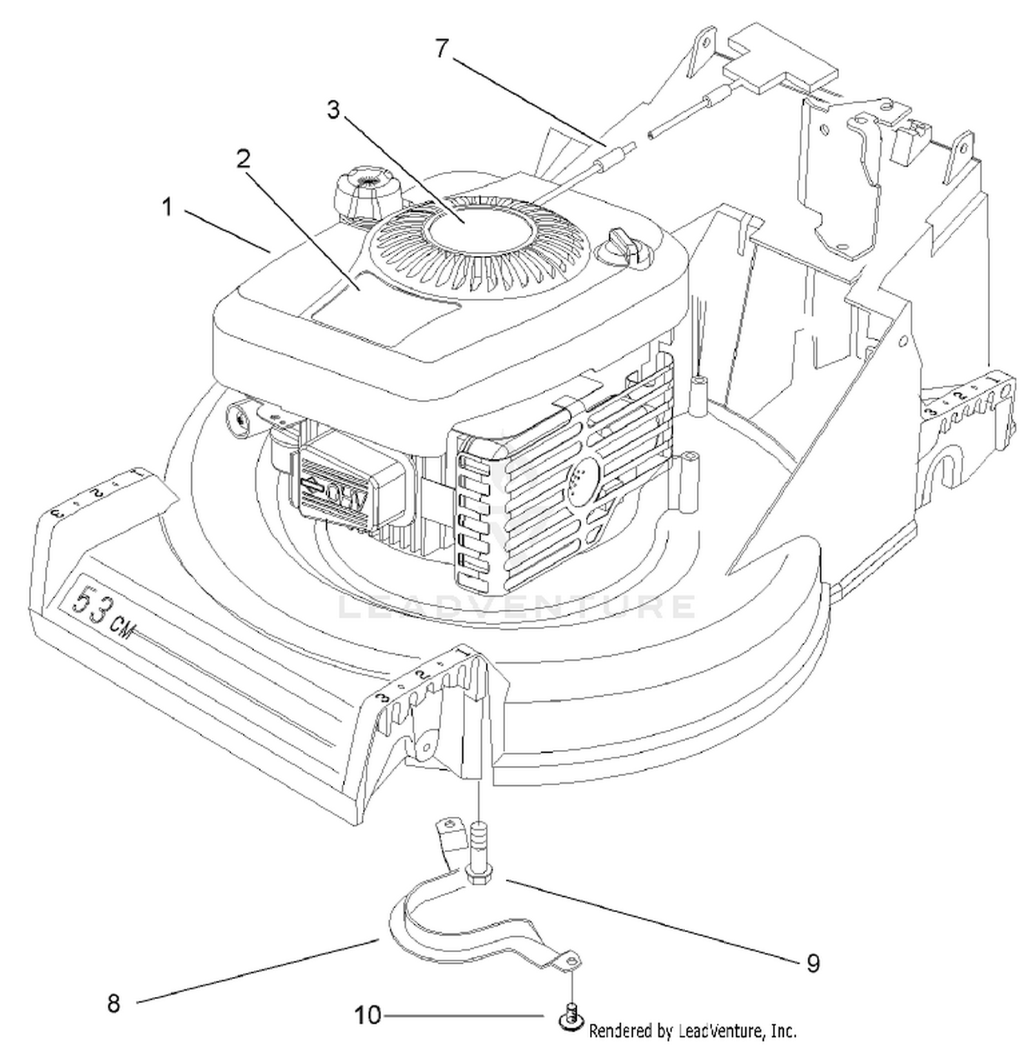 Engine and Belt Guide Assembly