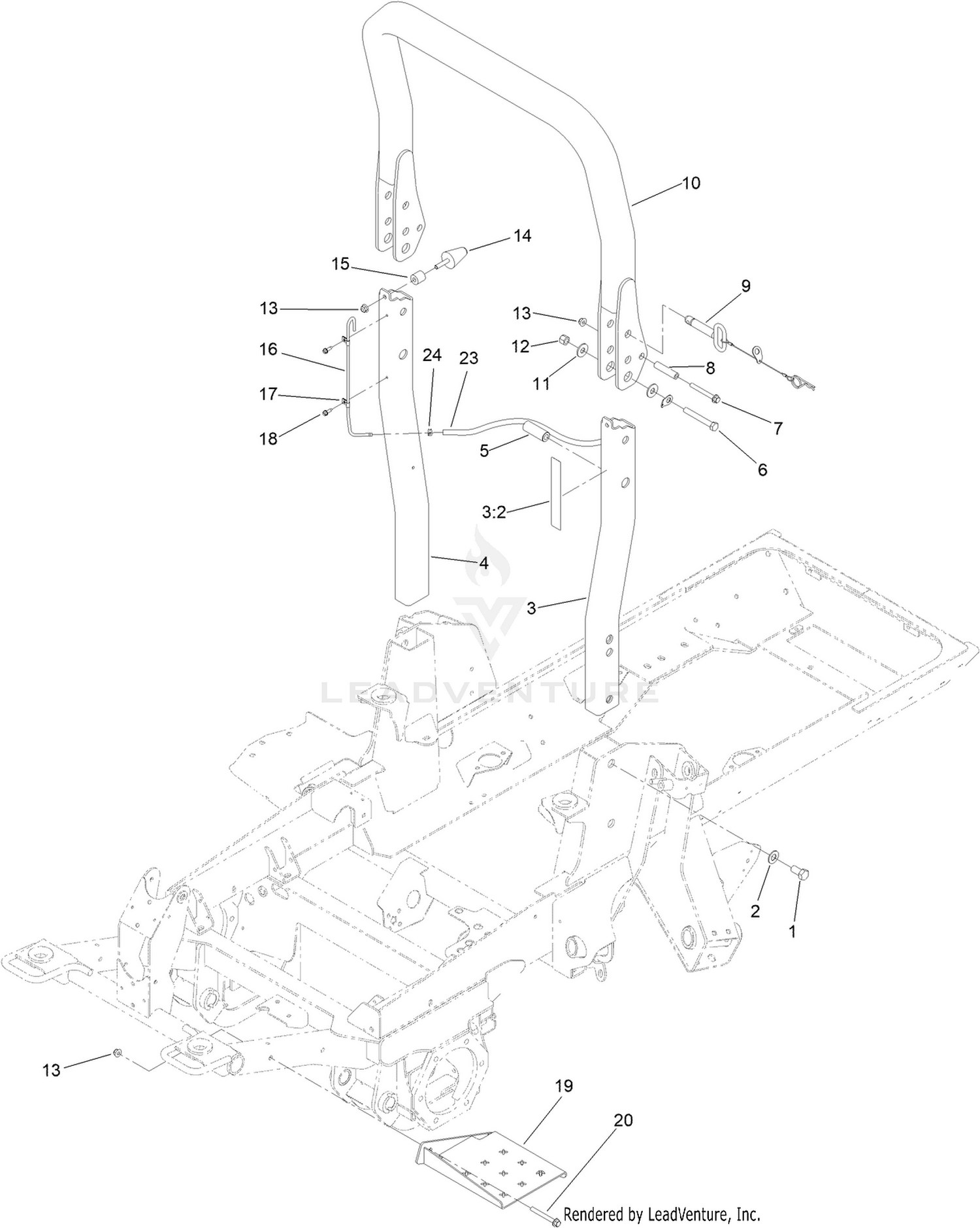 ROPS and Step Assembly