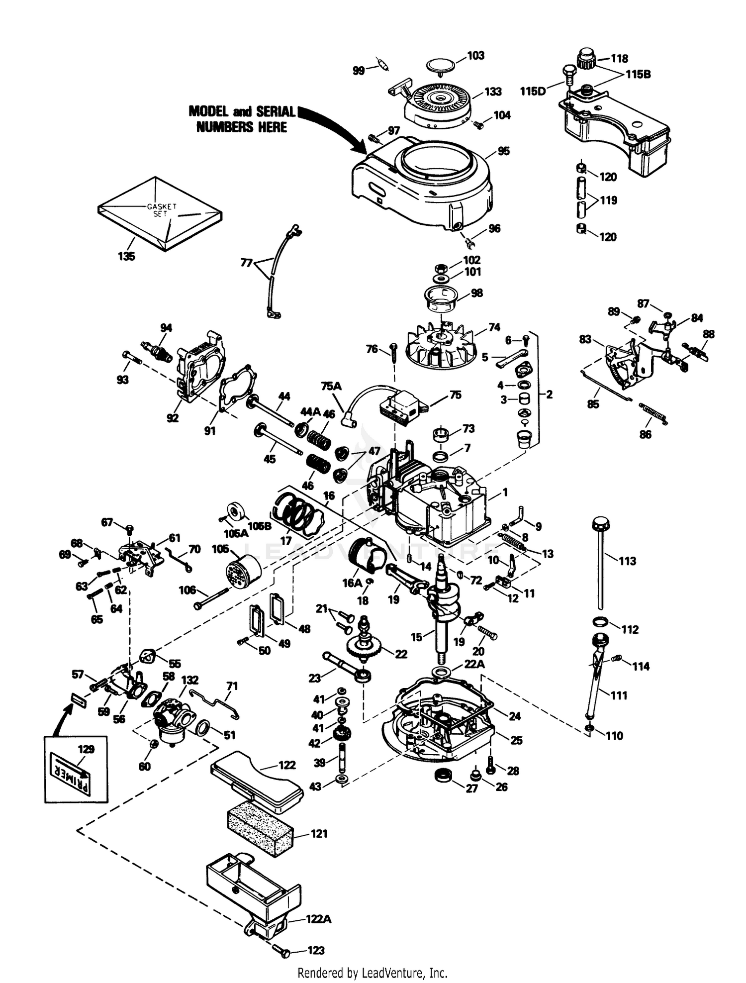 Engine Tecumseh Model Tvs100-44021b