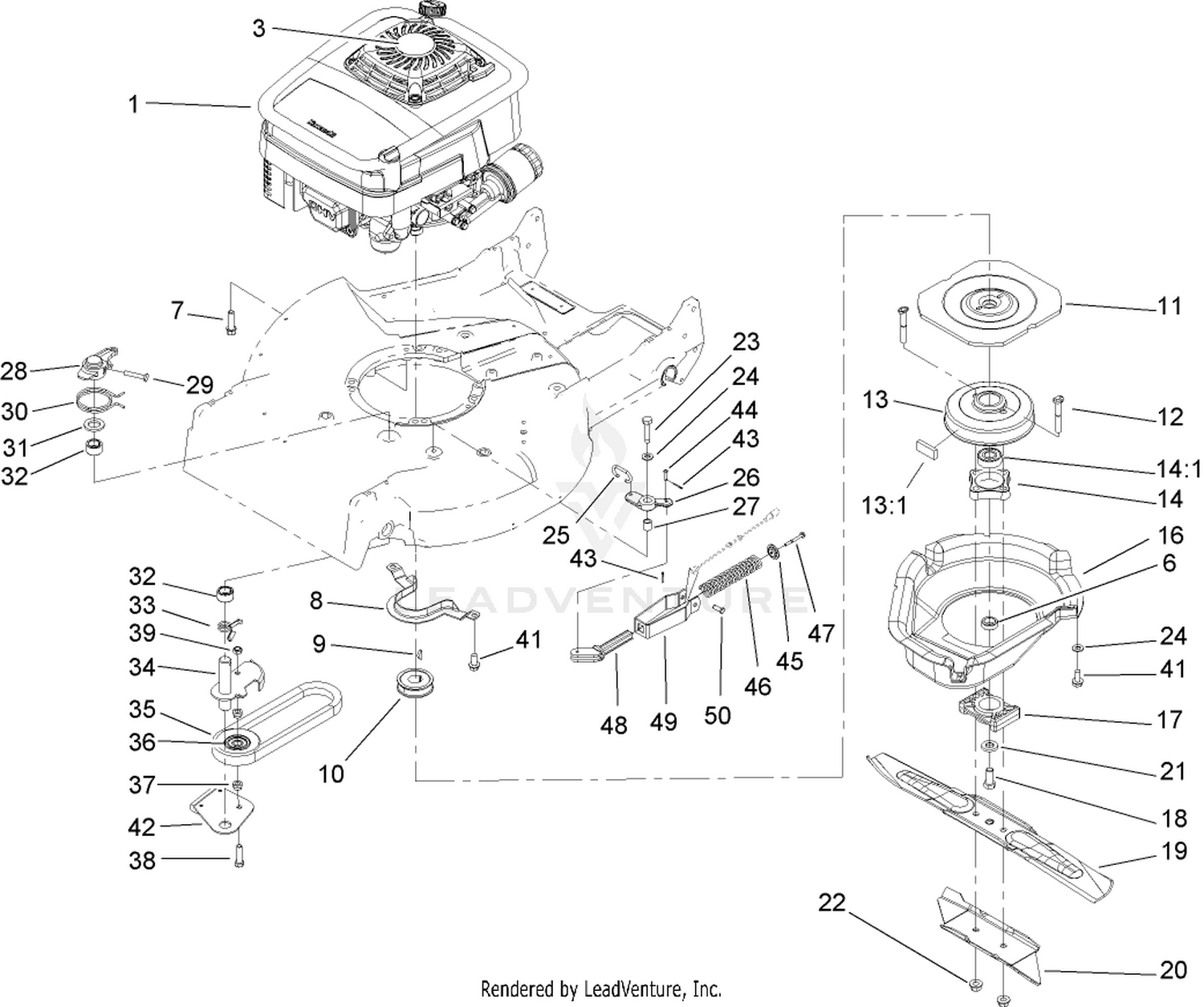Engine and Blade Assembly