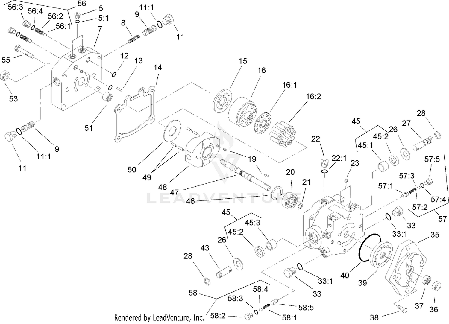 Variable Reversible Pump Installation  Assembly No. 106-9249