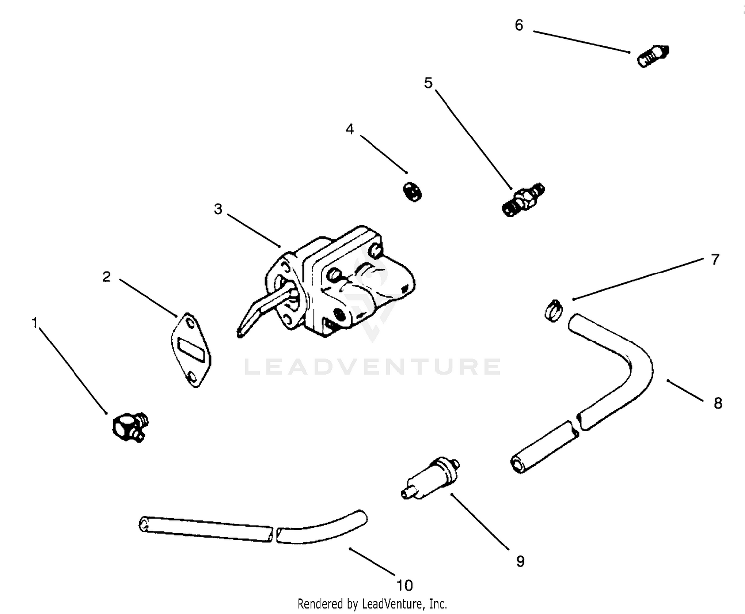 Fuel Pump, Line And Filter Engine Kohler Model No. Mv16s-Type Ps56519
