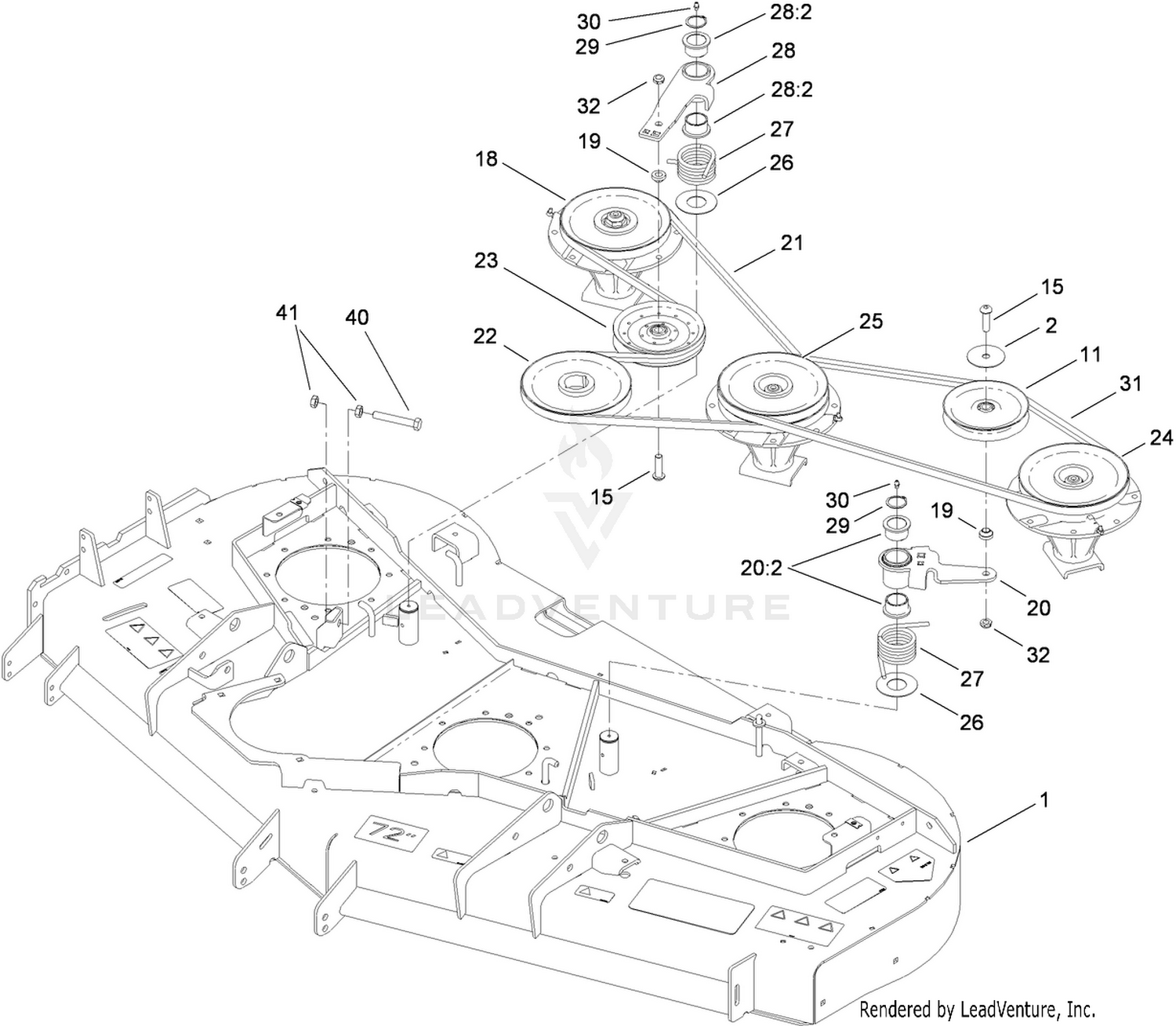 Deck Belt and Pulley Assembly