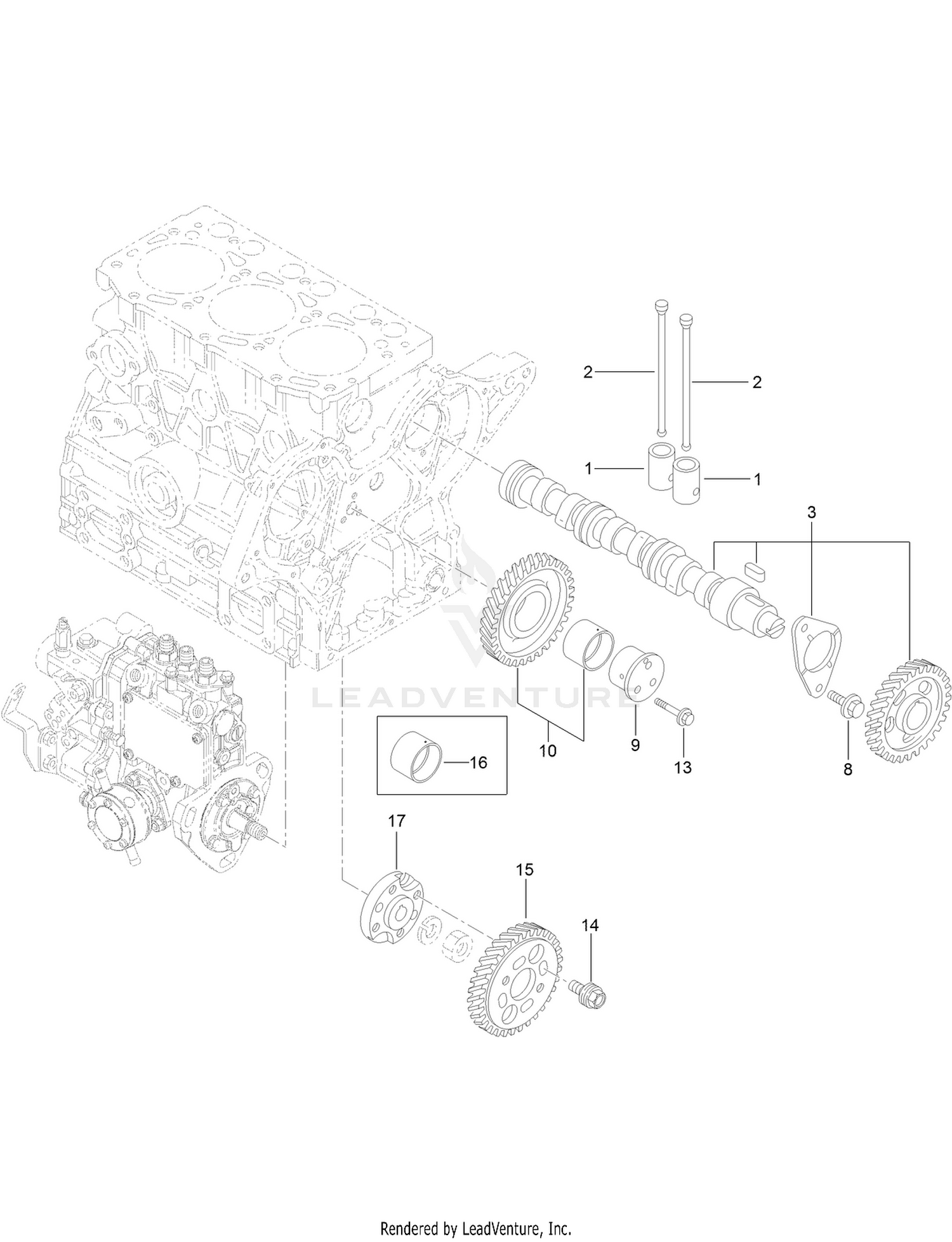 Camshaft and Driving Gear Assembly
