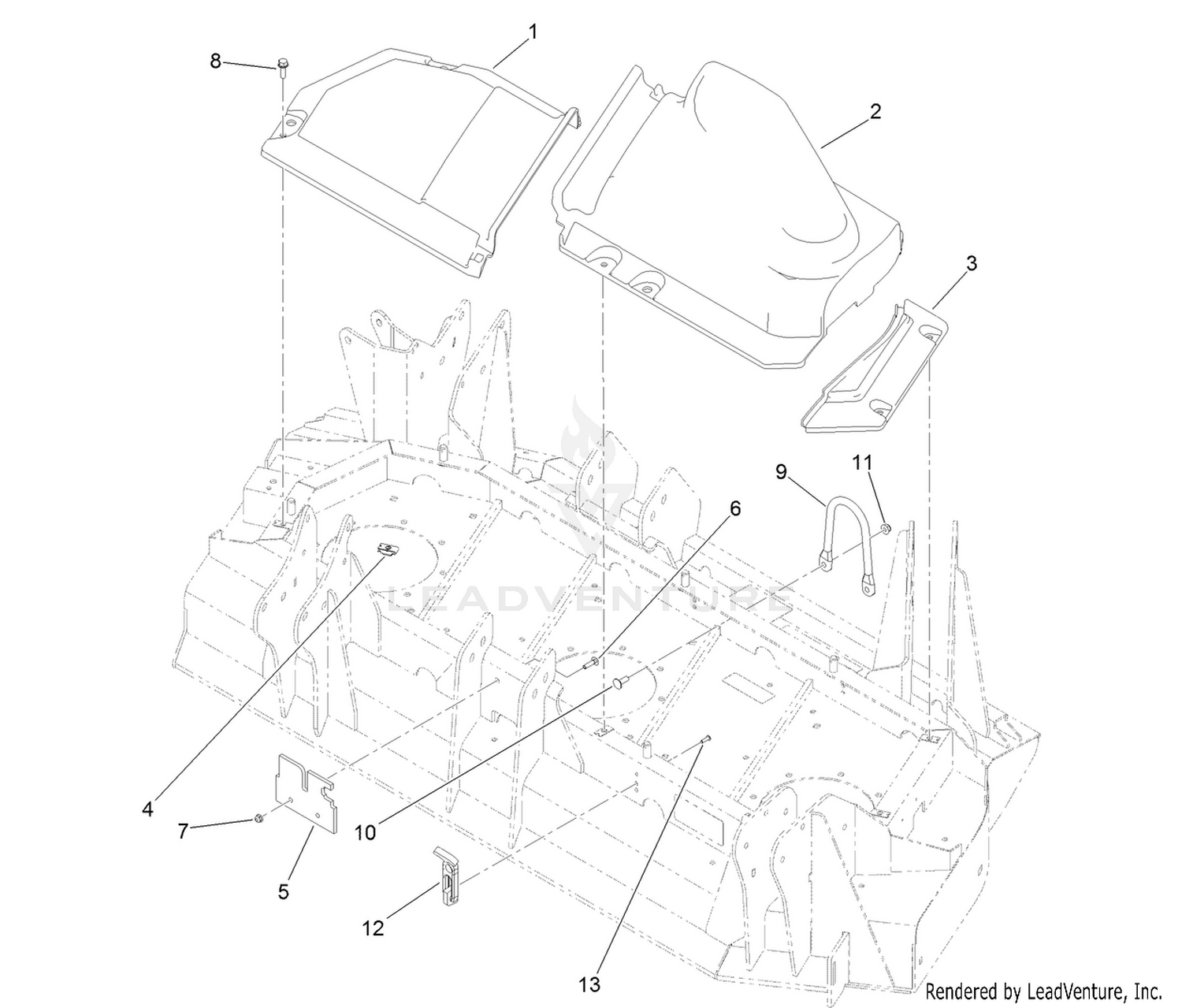 Left Hand Deck Belt Cover Assembly
