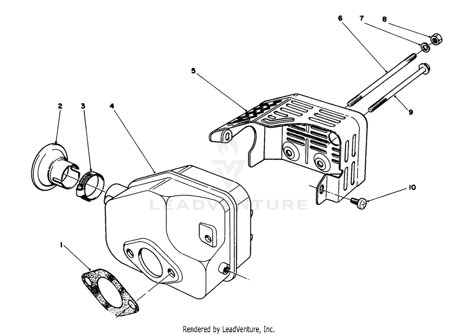 Muffler Assembly (engine Model No. 47pj8) (engine Model No. 47ph7)