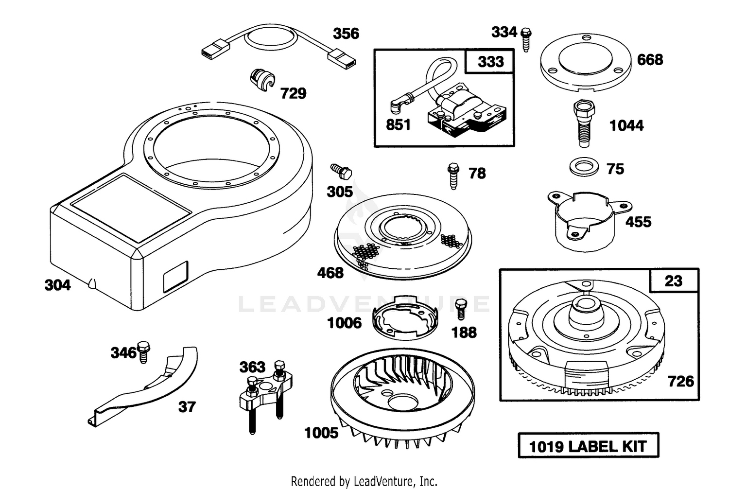 Engine Briggs  Stratton Model 283707-0160-01 6