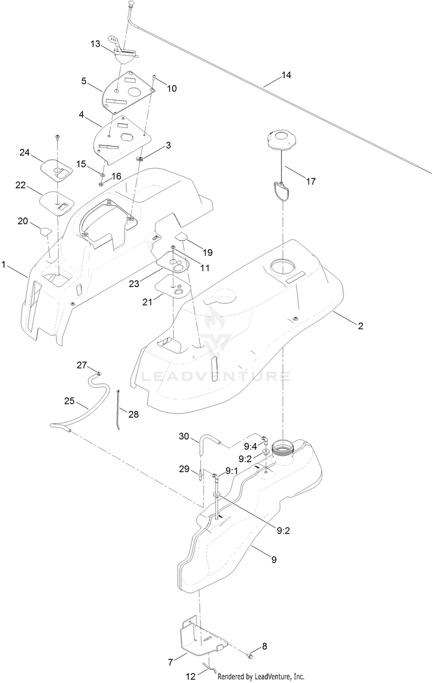 Body Styling and Fuel Tank Assembly