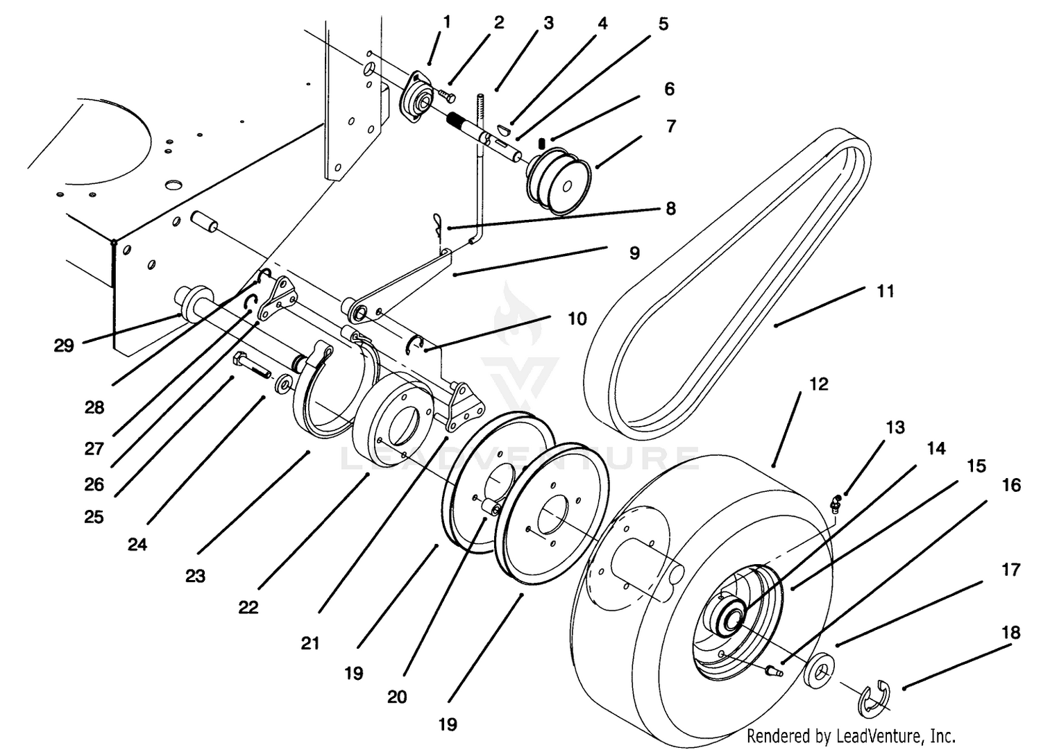 Axle, Brake And Wheel Drive And Belts