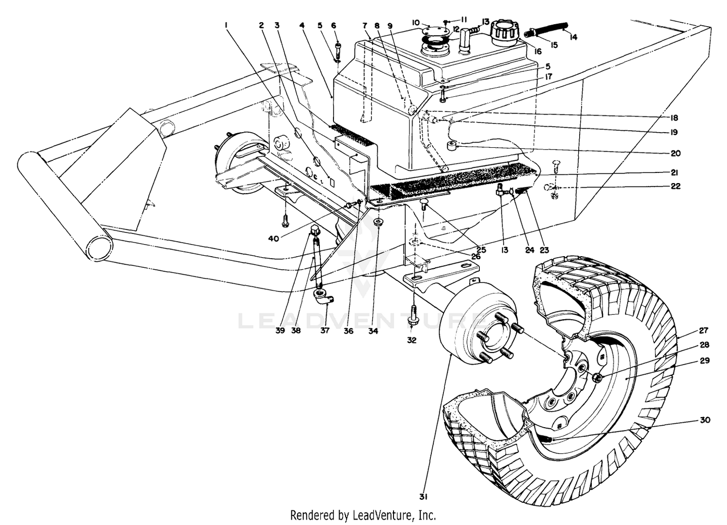 Front Axle  Fuel Tank Assembly