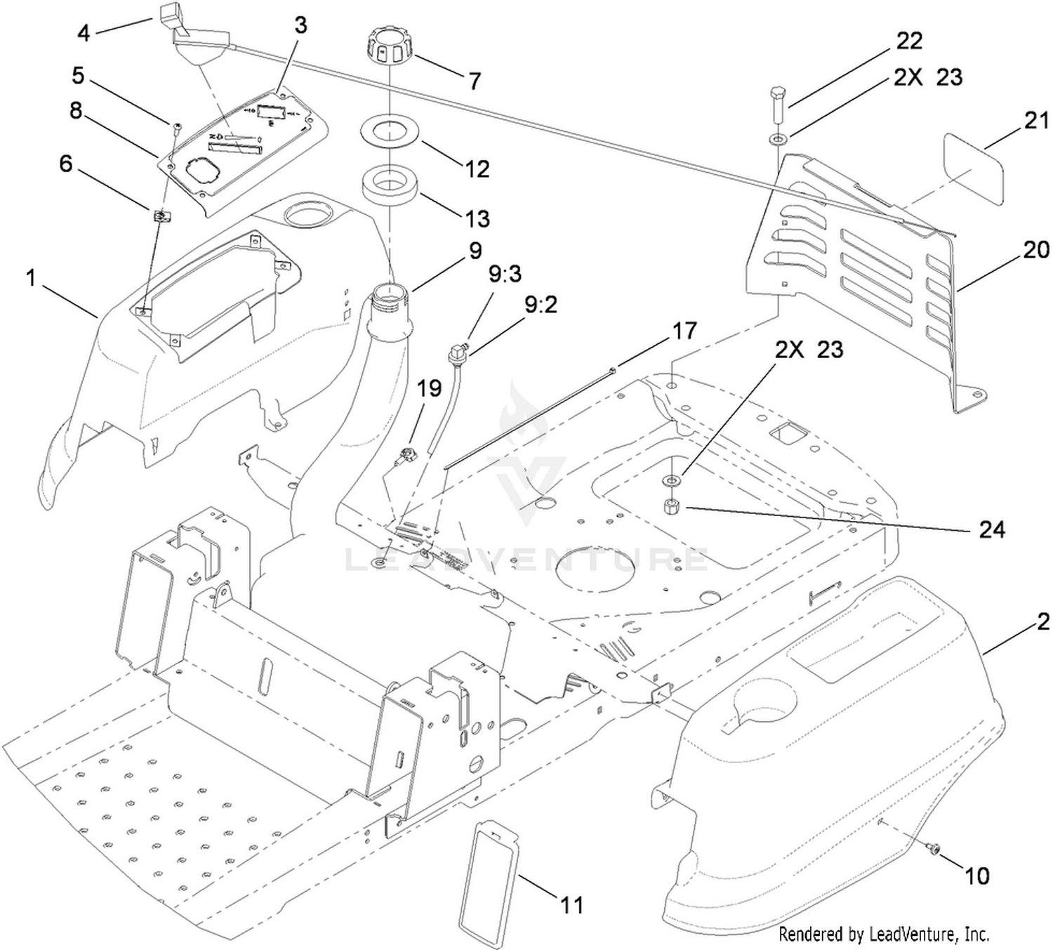 Styling and Fuel System Assembly