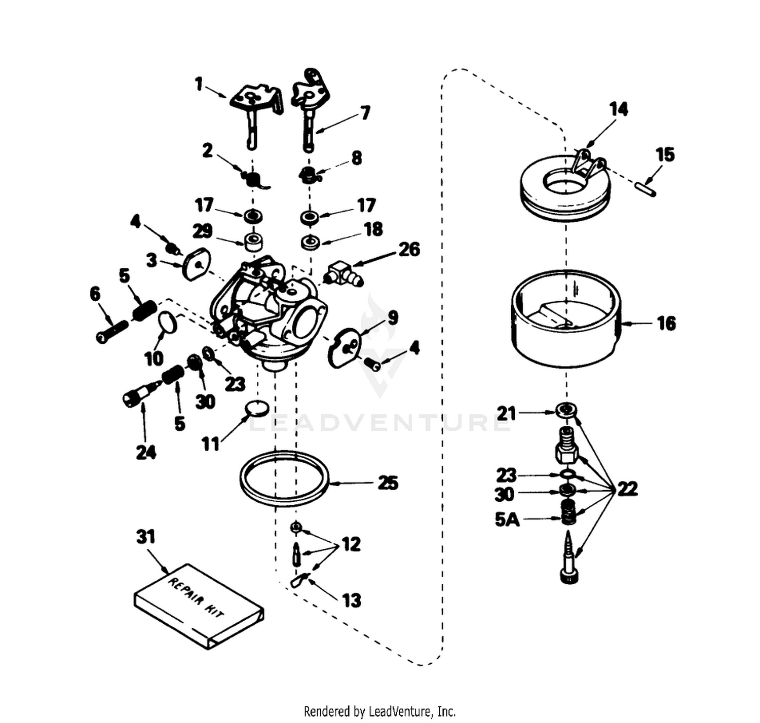 Carburetor No. 632238 (models 56123  56127)