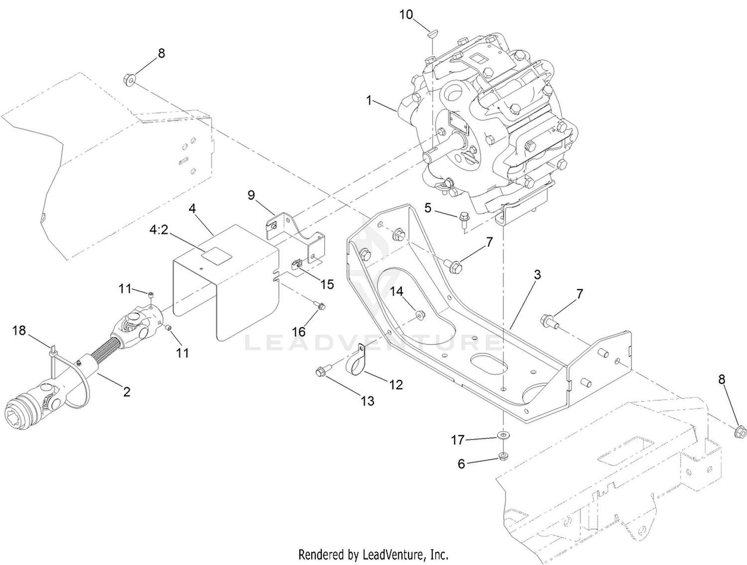Pump and PTO Driveshaft Assembly