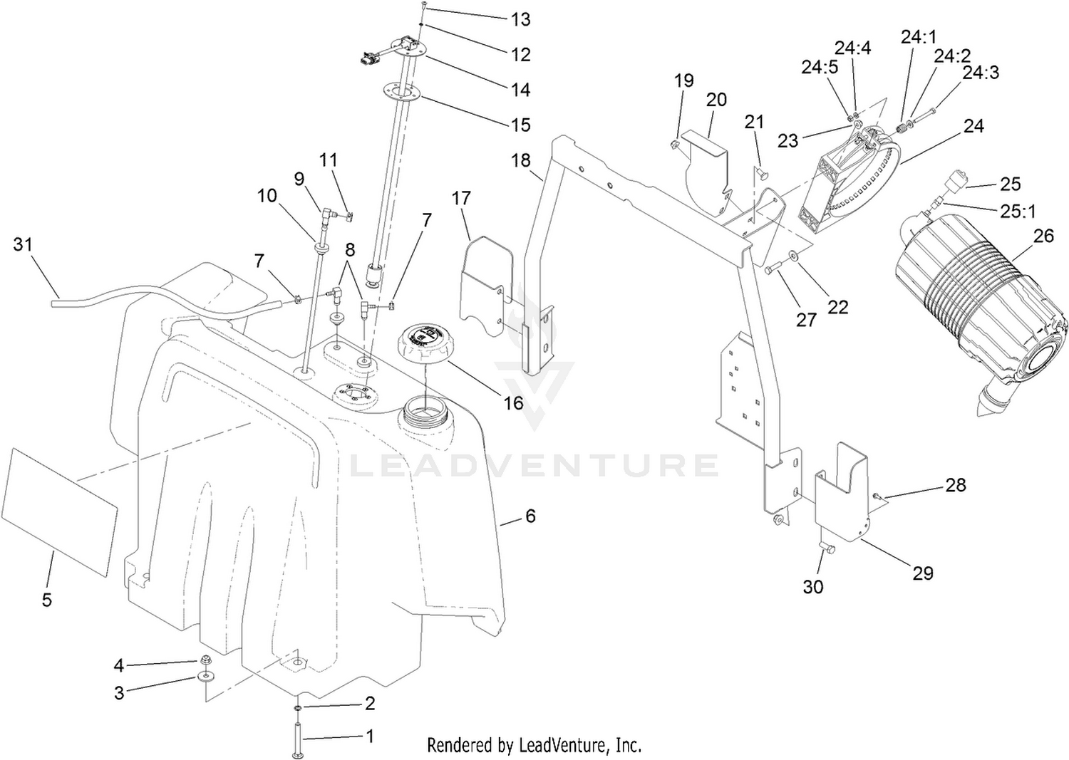 Fuel Tank and Air Cleaner Assembly
