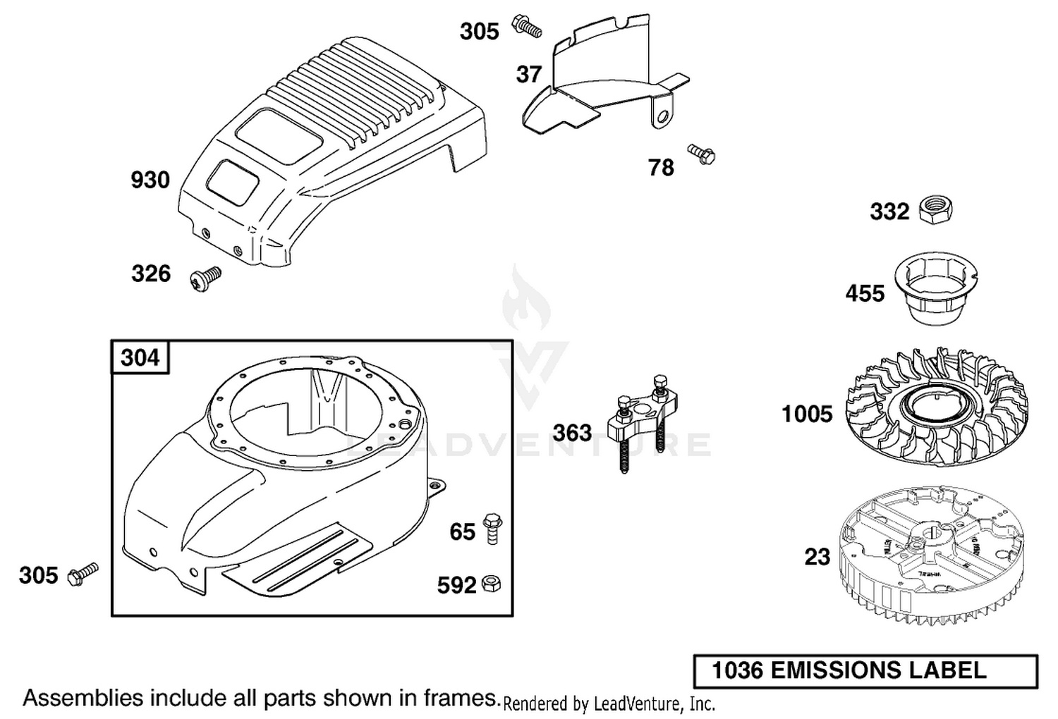 Blower Housing And Flywheel Assembly