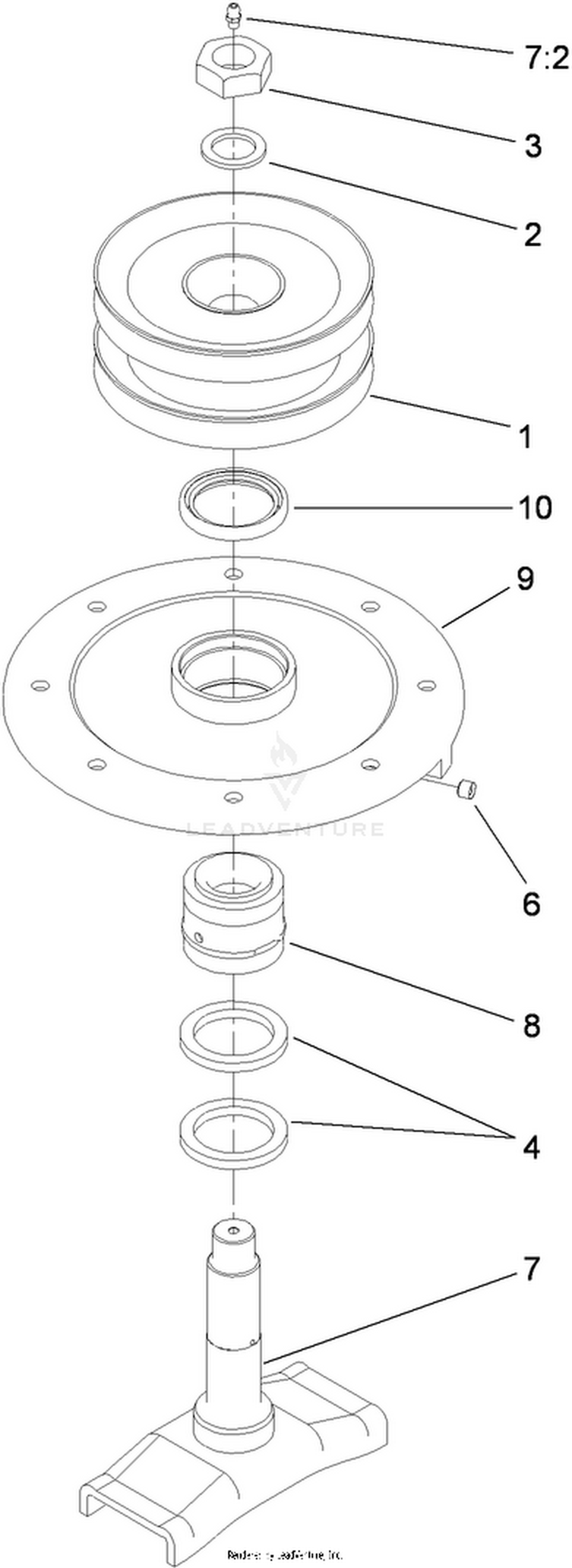 Left Hand Spindle Assembly No. 84-2030