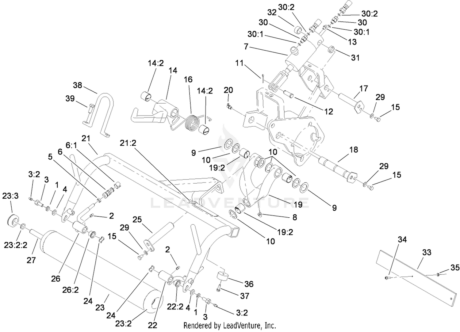 Left Hand Pull Frame Assembly