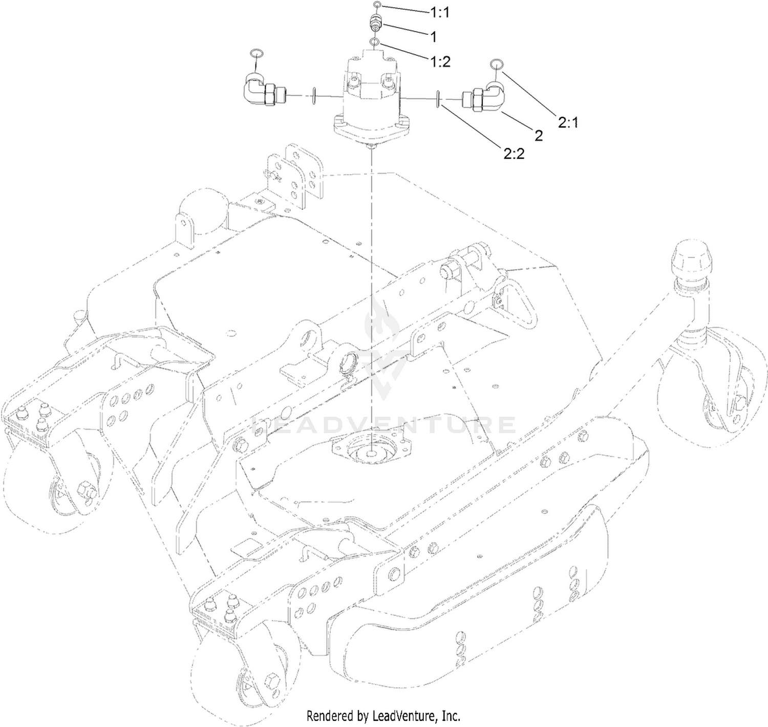 Left Deck Hydraulic Fitting Assembly