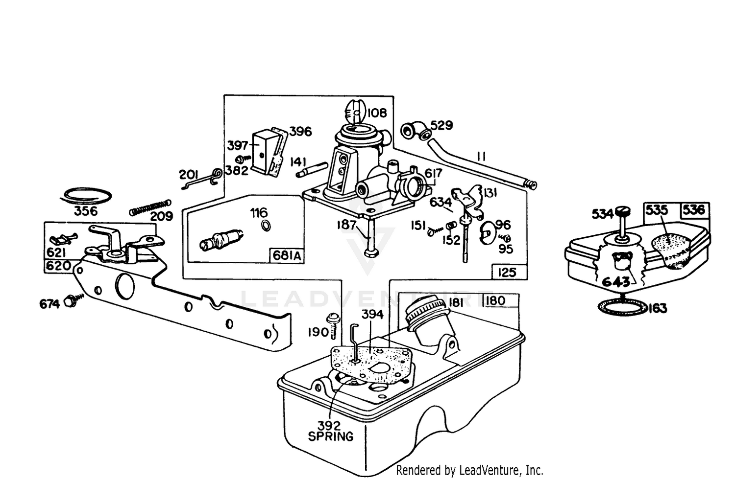 Briggs  Stratton Carburetor Assembly Model 93508-0195-01 For 21" Hand Propelled Model 16310