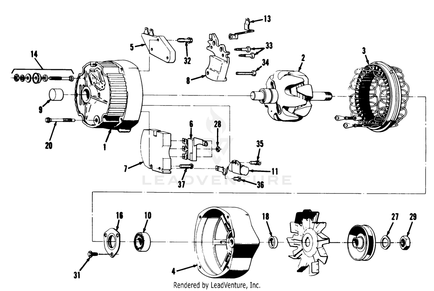 42 Amp Alternator Assembly No. 47-5900