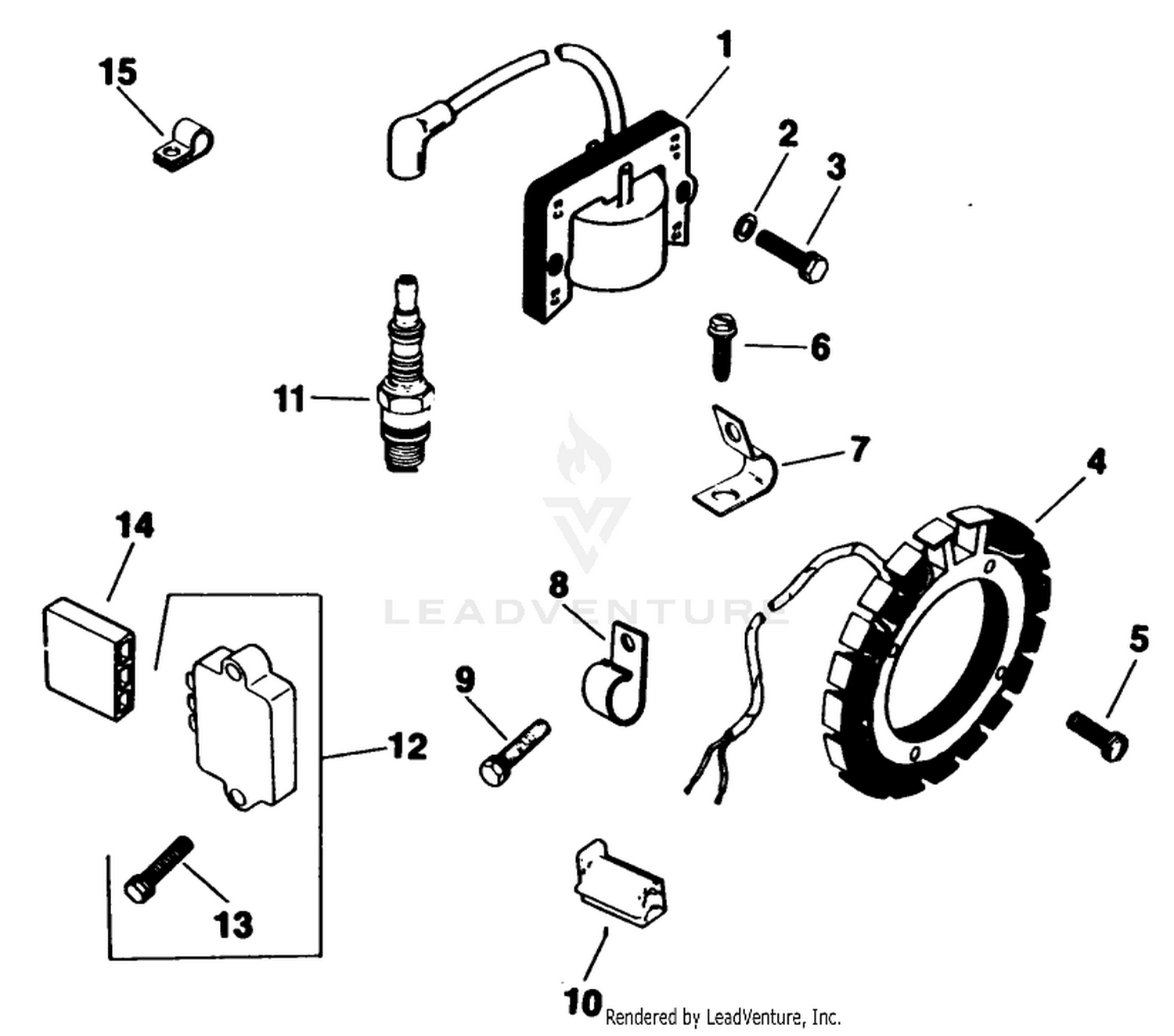 Ignition Engine Kohler Model No. M12s Spec. No. 471580