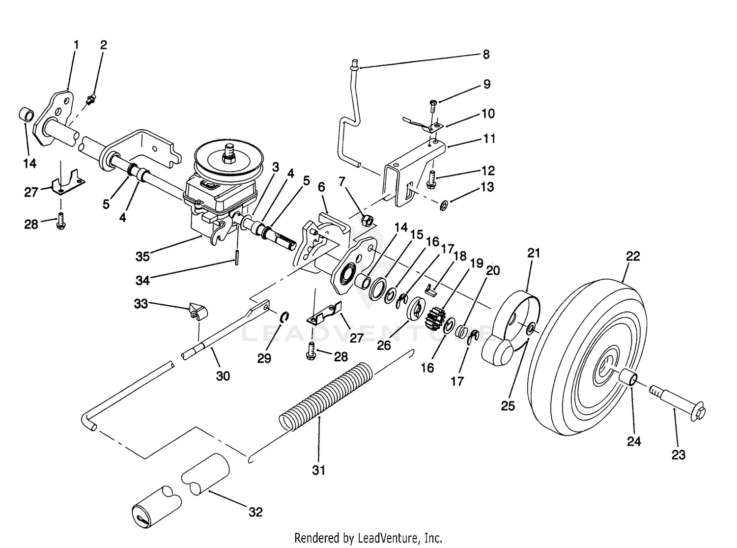 S.p. Rear Axle Assembly (model No. 20905 Only)