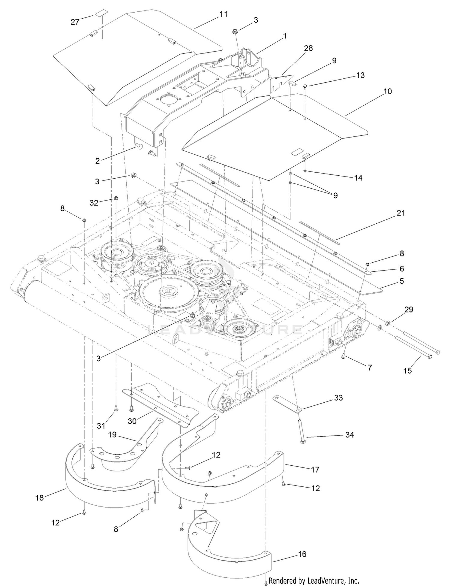 Deck Mount and Deck Cover Assembly 2