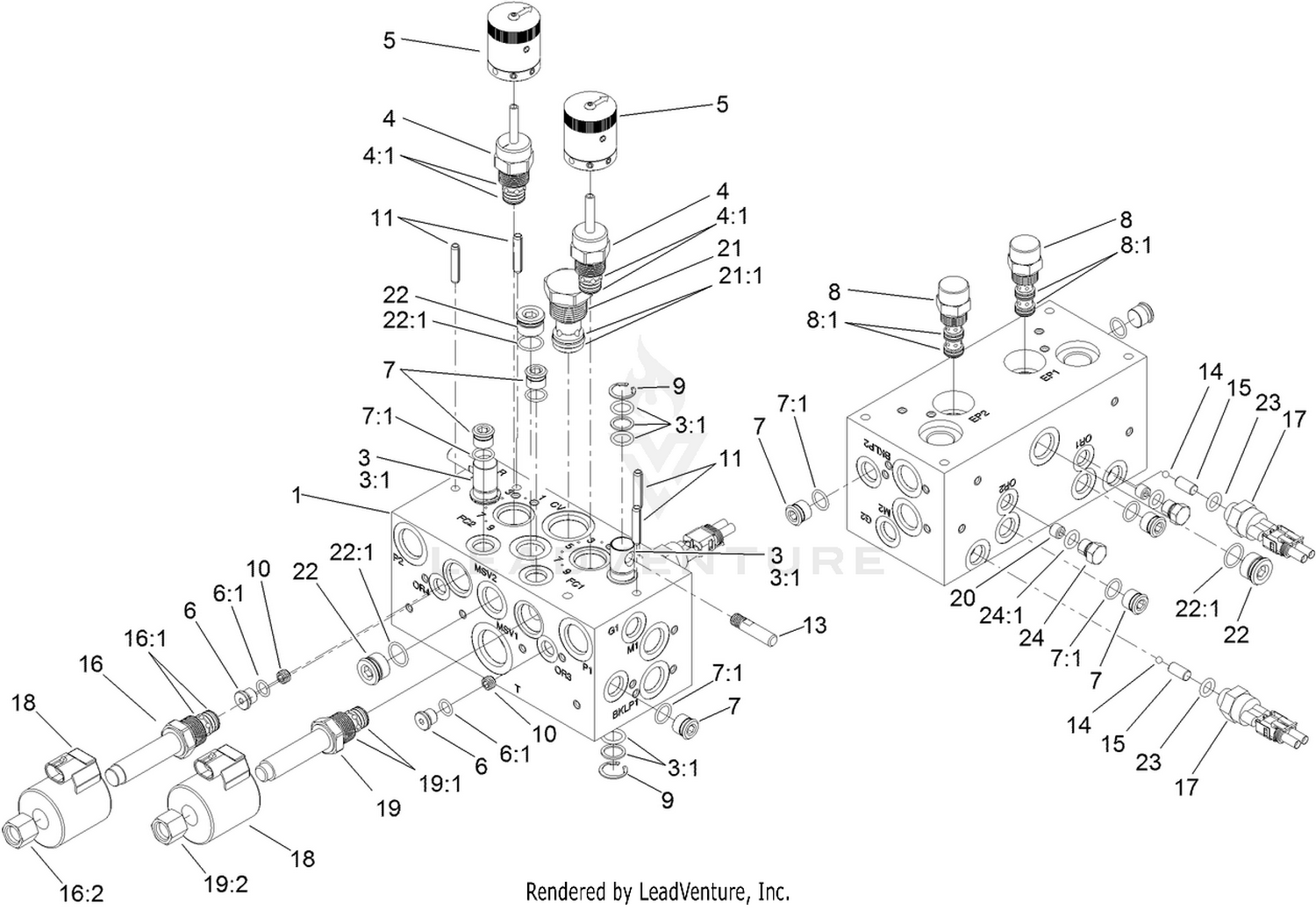 Hydraulic Manifold Block Assembly No. 110-8969