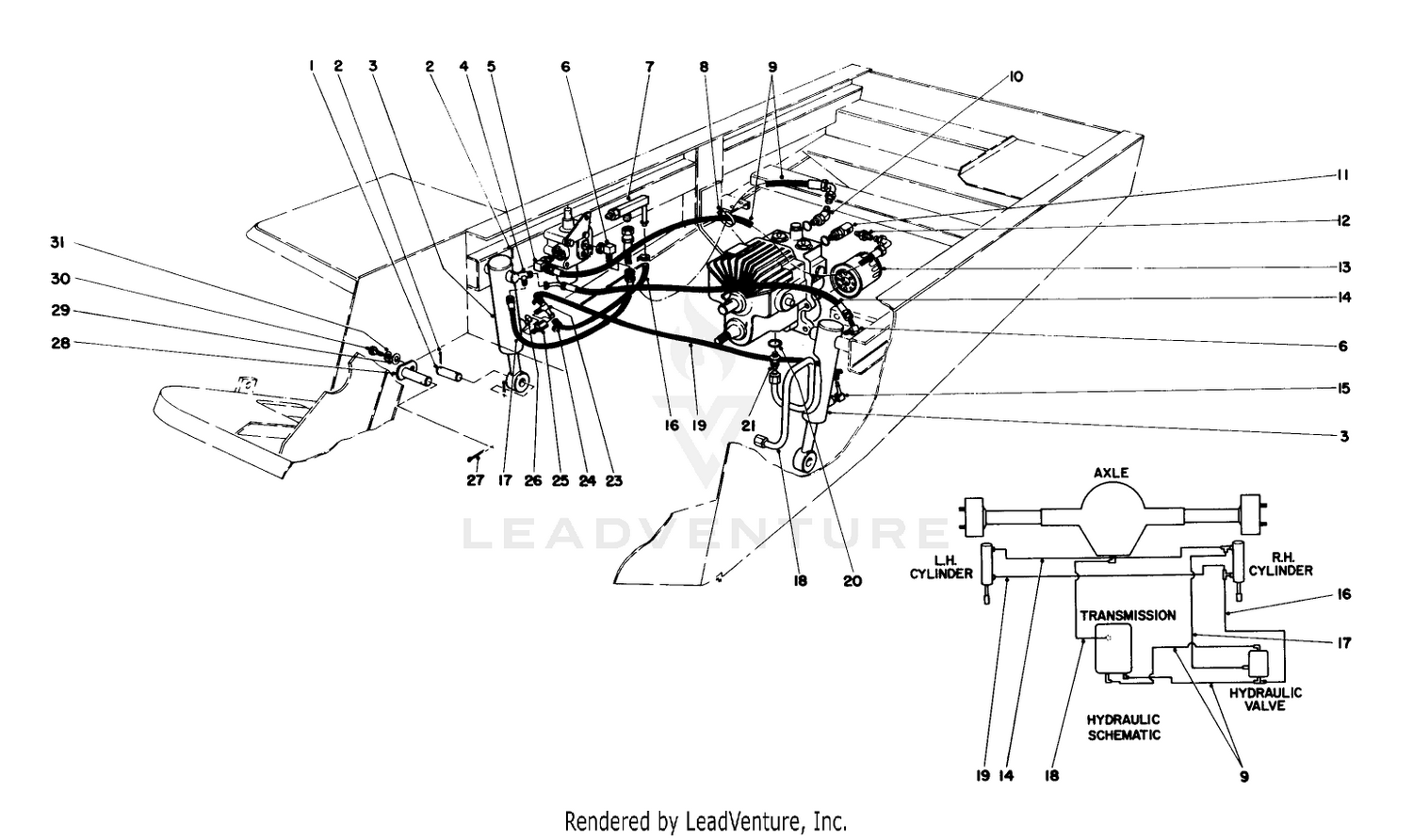 Hydraulic Valve And Lift Arm And Cylinders