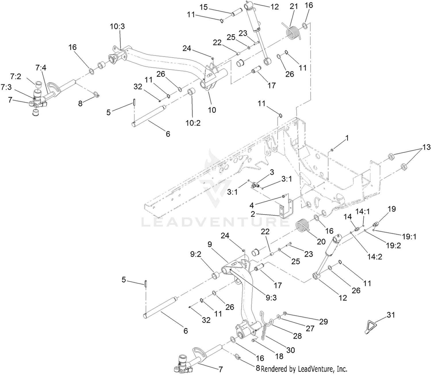 No. 2 and 3 Lift Arm Assembly